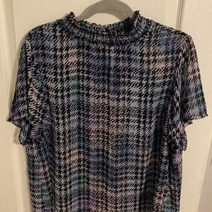 Torrid see through plaid blouse size 2